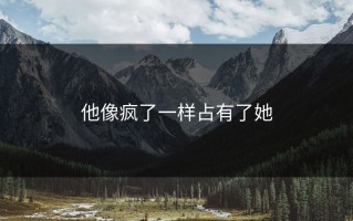 他像疯了一样占有了她