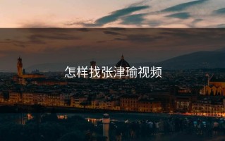 怎样找张津瑜视频