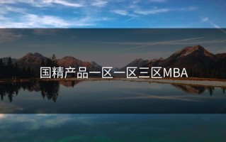 国精产品一区一区三区MBA
