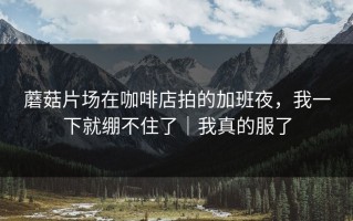 蘑菇片场在咖啡店拍的加班夜，我一下就绷不住了｜我真的服了