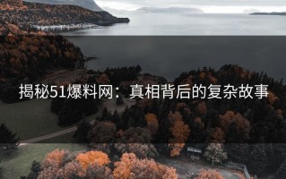 揭秘51爆料网：真相背后的复杂故事